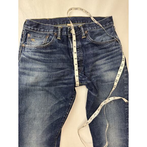 Y2K Polo Ralph Lauren Vintage RRL Straight Leg Selvedge Blue Jeans 32 x 30 - Picture 8 of 16